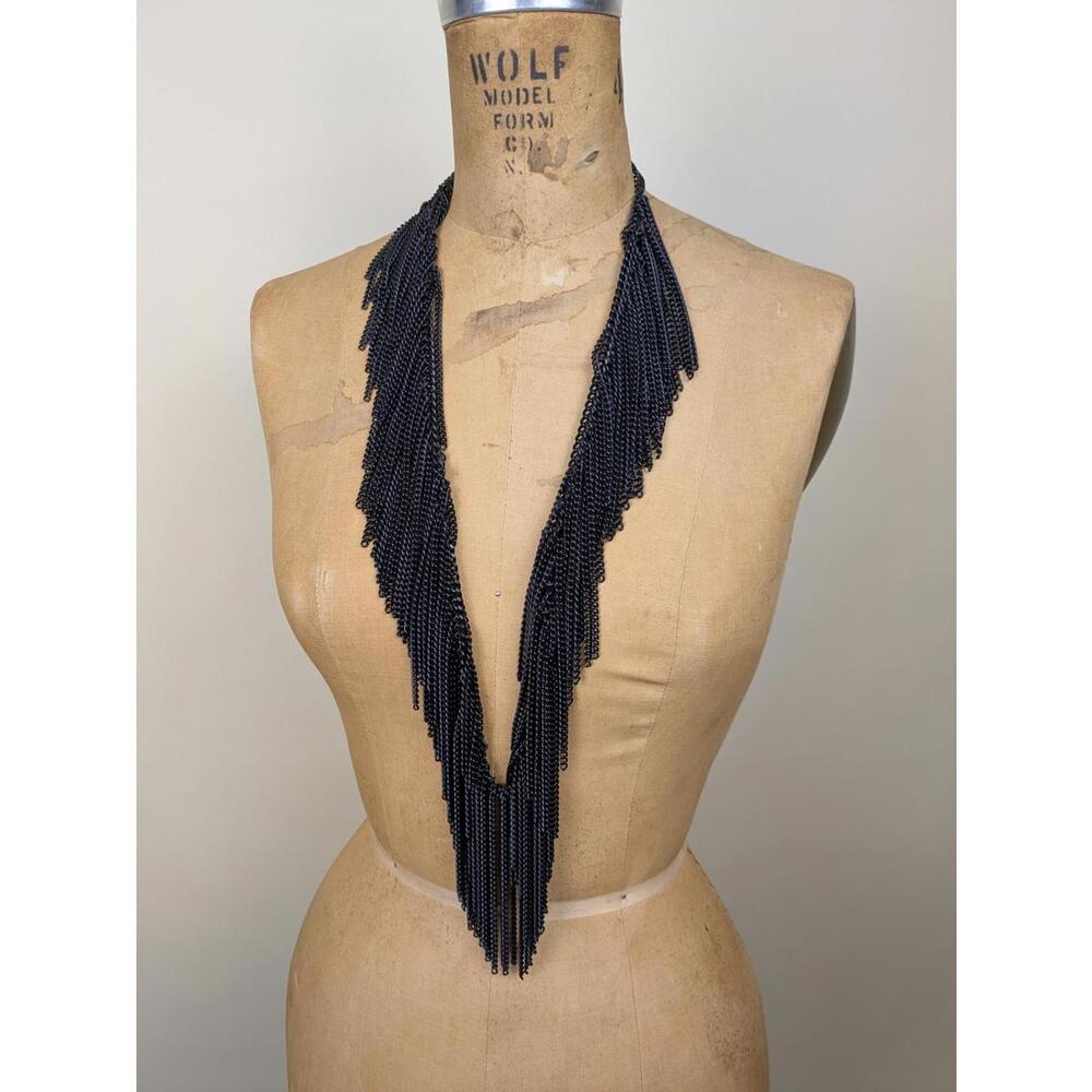 1990's ultra rare emporio armani metal fringe necklace